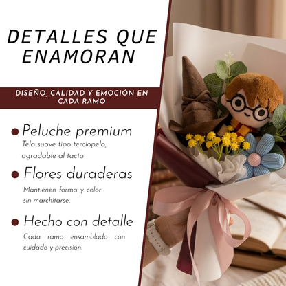 Ramo De Flores Con Peluche Mágico