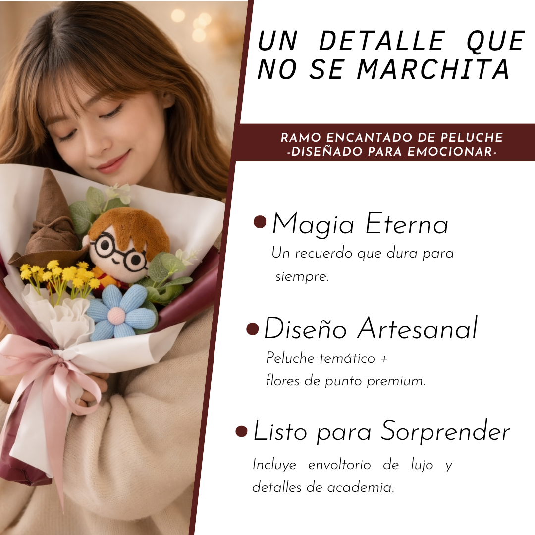 Ramo De Flores Con Peluche Mágico